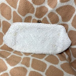 Vintage Ivory Beaded Clutch